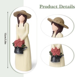 thovorrnl Gardening Gifts for Women, Unusual Garden Gifts for Gardener, Resin Garden Figurines for Gardening Enthusiasts and Nature Lovers, Sculpted Hand-Painted Home Office Shelf Decor