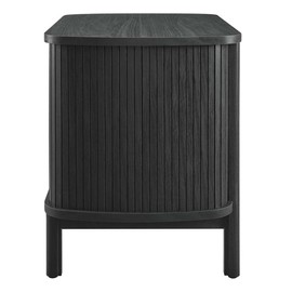 Modway Cadence Modern Fluted Nightstand in [Color] - Wood Grain Open Shelf Side Table with Storage - Versatile Small Accent Table - Boho End Table for Living Room or Bedroom