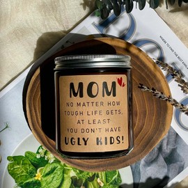 Funny Candle Gifts for Mom from Daughter Son – Mom Gift from Kids for Mom's Birthday Mothers Day, Scented Eucalyptus Lavender Candle Gift for Mother, Aromatherapy Candles for Relaxation Stress Relief