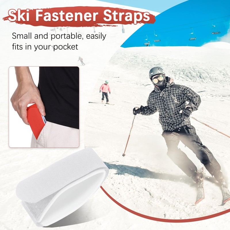 TIXIPEM Ski Fastener Straps [4Pcs] - Winter Sports Accessories Carrier