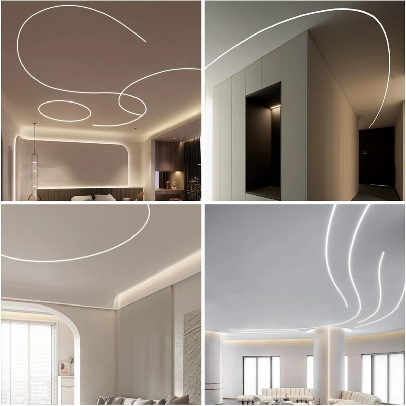 KSDLMPA 10 Pack 3.3Ft/1M Plaster-in Bendable Aluminum Profile LED Light
