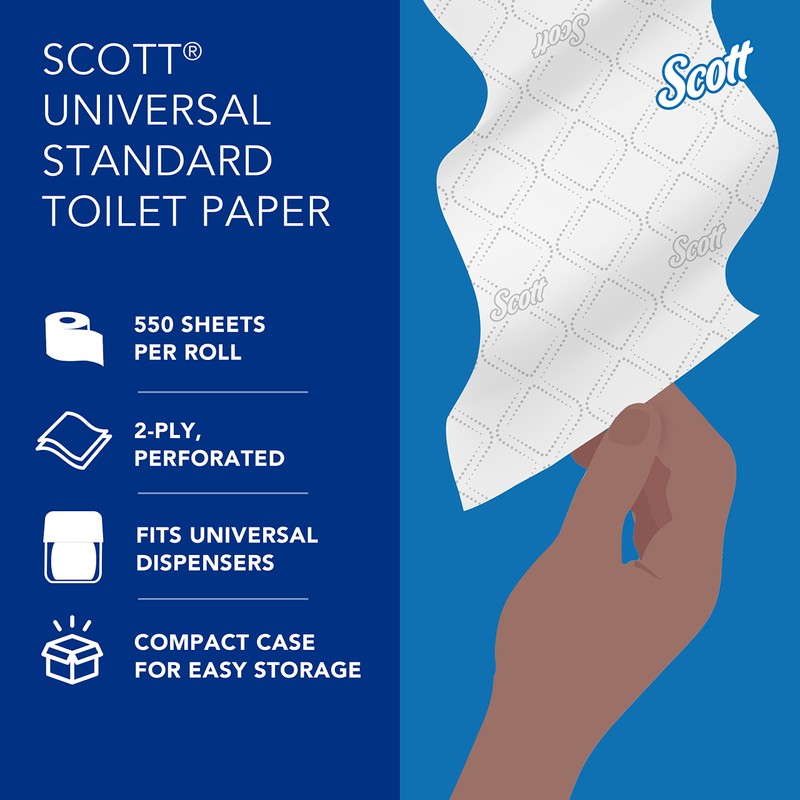 Scott Professional Standard Roll Bulk Toilet Paper (13607), 2-Ply, Elevated