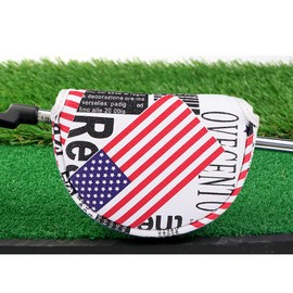 Golf Small Mallet Putter Cover Magnetic Single Bodan Premium Leather Waterproof Compatible with Odyssey and Other Small Mallet Parters Golf Putter Cover Head Cover Small Mallet Type Cover (USA