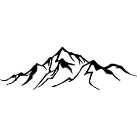 Car Sticker Mountains Outline - Hiking & Mountains Alps Allgäu Switzerland Austria Vinyl Graphics Passes 21 x 6.5 cm - Ideal for Outdoor Enthusiasts (Black)