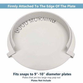 Food Plate Clip-On Guard, Reusable Scooping Food Spill Prevention Eating Aid for Elderly, Parkinson Patients, Bedridden, Disabled