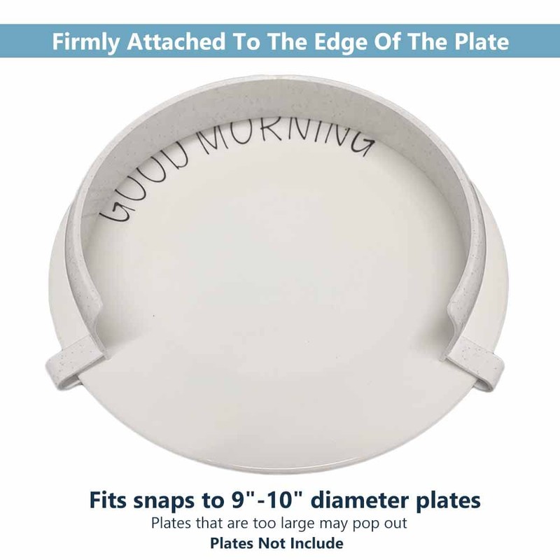 Food Plate Clip-On Guard, Reusable Scooping Food Spill Prevention Eating