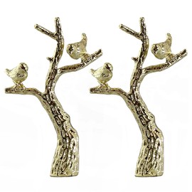 Royal Designs Small Birds on a Branch Polished Brass Lamp Finial 2pk F-5029PB-2