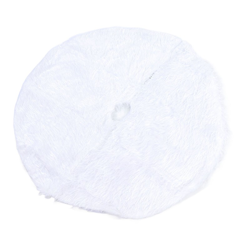 35.4in Christmas Tree Skirt White Fine Workmanship Soft Thick Fluffy