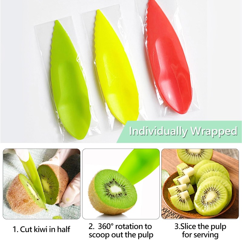 Pack of 15 Kiwi Spoons, Peeler Cutter Plastic, Kiwi Plastic