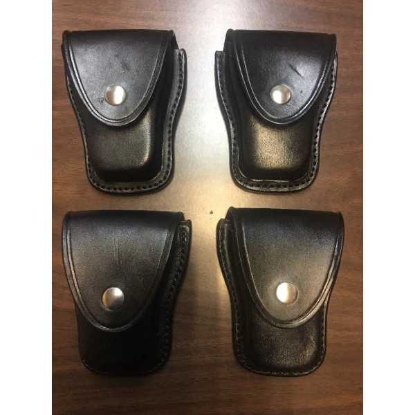 TRIPLE K #29 HANDCUFF CARRIER BLACK PLAIN LEATHER FITS UP