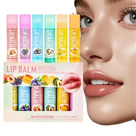 Lip Balm Set, Flavoured Lip Balms with Vitamin E and Honey, Moisturising Lip Balm Multipack, Protect & Hydrate Beewax Lip Balm Stick, Lip Moisturiser, Lip Gloss Sets for Teenage Girls