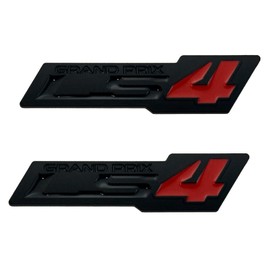 Pair Set ZR1 Style LS4 Grand Prix Emblem 3D Fender Badge Sticker Nameplate Decal Replacement for ZR1 (Black Red)
