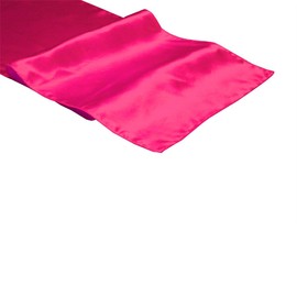 SINSSOWL 10 Pack Hot Pink Table Runner 12 X 108 Inches Wedding Satin Table Runner for Party Banquet Bridal Shower Baby Shower Conference Dining Room Table Decorations - Hot Pink/Fuchsia
