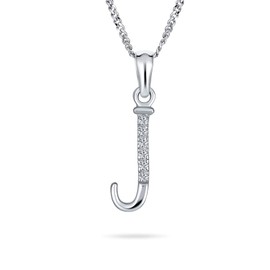 Bling Jewelry Delicate Abc Cubic Zirconia Pave CZ Capital Block Letter Alphabet Initial Pendant Necklace for Teenagers Women .925 Sterling Silver, Cubic Zirconia, Cubic Zirconia