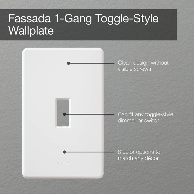 Lutron Fassada 1 Gang Wallplate for Toggle-Style Dimmer and Switches,