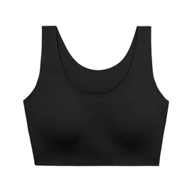 LilySilk One-Size-Fits-Most Classic Wireless Silk Bra Super Comfort Detachable Fill-in Pads Leisure Stretch Crop Tops Vest Bralette,Black