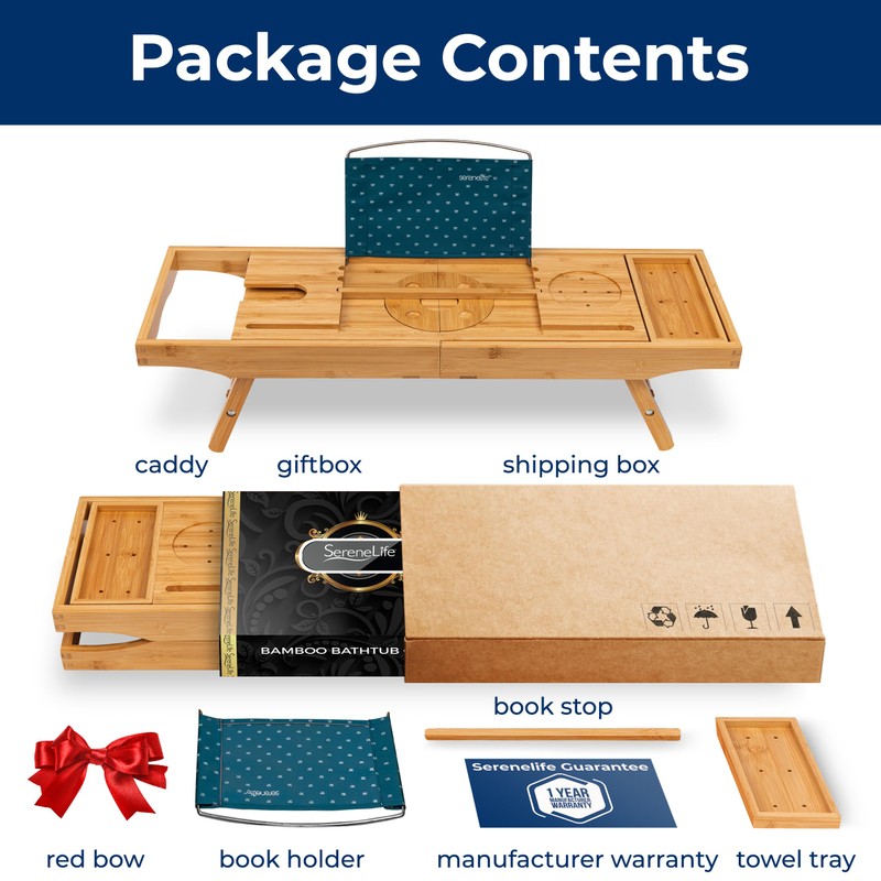 SereneLife 2 in 1 Bed and Bath Tray - Foldable