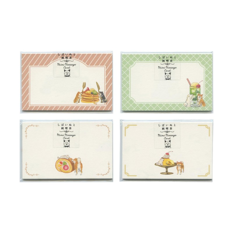 Natsuka Murata K01-ANC-45 Shibainuto Pure Cafe Mini Message Cards, 8