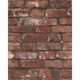 Sevalo Red Brick Wallpaper Peel and Stick Contact Paper for Walls Faux 3D Vintage Brick Wrapping Paper Self-Adhesive Removable Wallpaper Realistic Bedroom Bathroom Waterproof Accent Wall 17.3”×393”