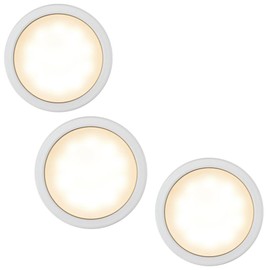 Festival carol LED Puck Lights - LED Under Cabinet Lighting - Kitchen Closet Lights - Shelf Lighting - Under Counter Lighting dimmable with Switch on/Off Pack of 3