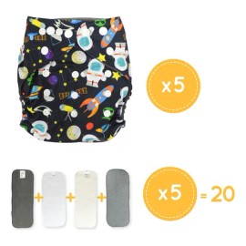 Paquete 5 Pañales Ecológicos Absorción Pro 3.0 Changuitos                                                                                             