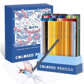 Arrtx Juego Premium de 72 Lápices de Colores, Puntas Suave con Alta Resistencia a la Luz, a Base de Aceite, Lápices de Colores para Adultos, para Bocetos, Dibujos con Pigmentos Ricos, Color