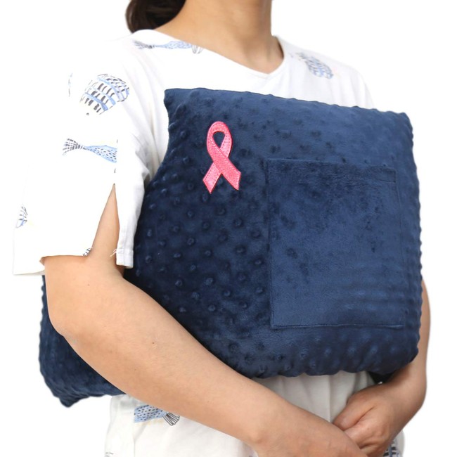 Mastectomy Chest Pillow for Breast Cancer Surgery Lumpectomy Reconstruction Chest Healing Protector Post-Surgery Recovery Support Patient Care (Blue)