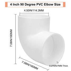 Lswteiz 4 Inch 90 Degree Elbow PVC Pipe Fittings 2 Way Right Angle Fitting, Furniture Build Grade SCH40 (Socket x Socket) 4'' Fitting Connectors for DIY Shelf Garden Support Structure
