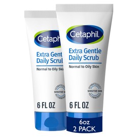 Cetaphil Exfoliating Face Wash, Extra Gentle Daily Face Scrub, Gently Exfoliates & Cleanses, For All Skin Types, Non-Irritating & Hypoallergenic, Suitable For Sensitive Skin, 6 Fl Oz, Pack of 2