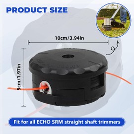 String Trimmer Head for Echo Speed Feed 400, SRM230 SRM225 SRM210 SRM210, Fit for Echo Weed Eater PAS210 PAS211 PAS225 PAS230 PAS260, T195S T220 T222 T230 T231 Straight Shaft Trimmer-2 Pack