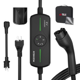MCEVKELN EV Charger Level 2 16A - J1772 Plug Nema 6-20P |21 feet Cable| Nema 5-15P to 6-20R Adapter|Portable Home Charging Station|