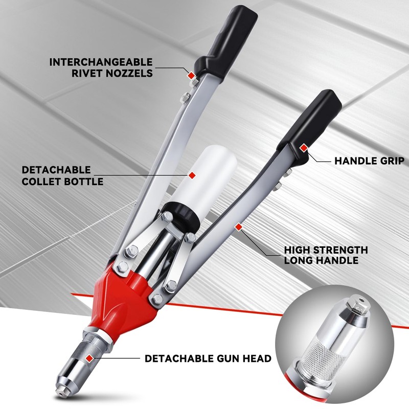 Auto Dynasty 21" Hand Riveter Rivet Nut Tool Set with