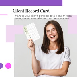 Generic Treatment Additional Client Record Card for Nails, Beauty, Hair or Massage A5 Pack of 50 - Landscape