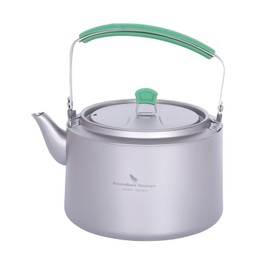 Boundless Voyage Titanium Kettle for Camping, Barbecues, Kettle, Camping, Kettle, Open Fire, Lightweight, Compact, Outdoor Cooker, Mountain Climbing, Disaster Prevention, BBQ, Camping Equipment (Ti3102D, 47.2 fl oz (1,200 ml)