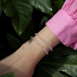 Landorilo 4 mm Stretch Bracelet Made of Real Natural Stone Beads, Healing Stone Bracelet, Yoga Bracelet for Women, Men, Lucky Bracelet, Friendship Bracelet, Replacement Beads Included, Stone, Agate