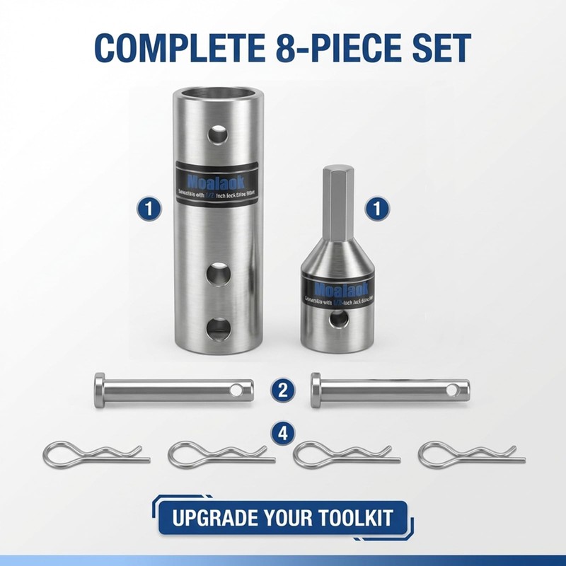 Moalaok 2 in 1 Trailer Jack Drill Adapter for 1