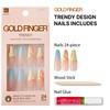 GoldFinger Trendy False Nails Kit, X-Long Coffin Design Nail, Fantasy