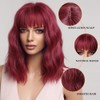 Esmee Short Wave Red Bob Wigs With Fringe Shoulder Length