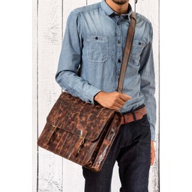 LEABAGS Gainsville briefcase laptop bag 15 inch leather bag in vintage style - FurryVinkat