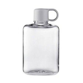 zaoalife Slim Flat Water Bottle Plastic Flat Water Bottle Portable Flat Bottle Travel Mug Slim Cold Flask 360ml Water Bottle Milk Juice Transparent Drinkware