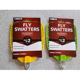 Eliminator 4 Pack Of Durable Eliminator Fly Swatters With Large Surface Area (2 Packs Of 2)