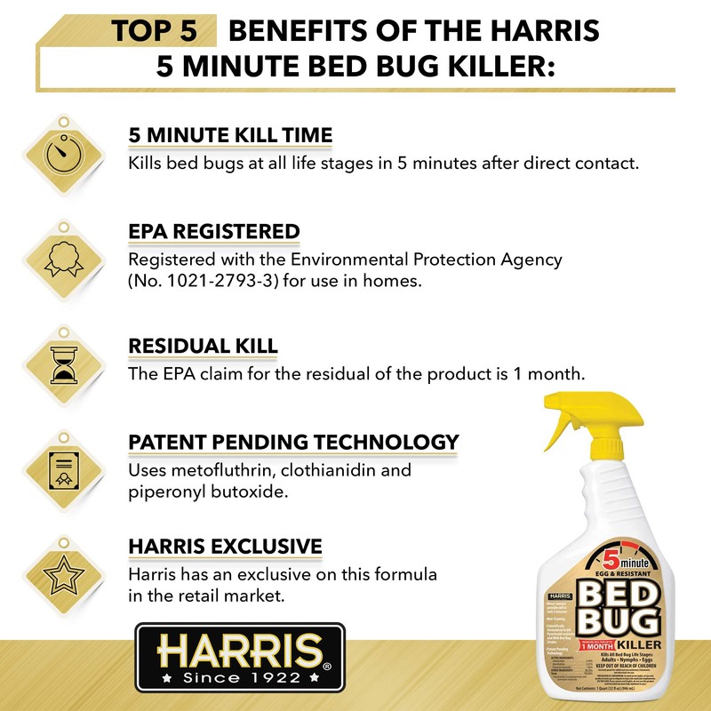 Harris 5 Minute Kill Time Bed Bug Killer Spray, Odorless