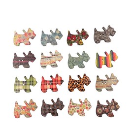 HEALLILY 50pcs Wooden Buttons Assorted Dog Buttons Decorative Buttons Embellishments 2 Holes Buttons for DIY Sewing Crafting Clothing (Mixed Color)