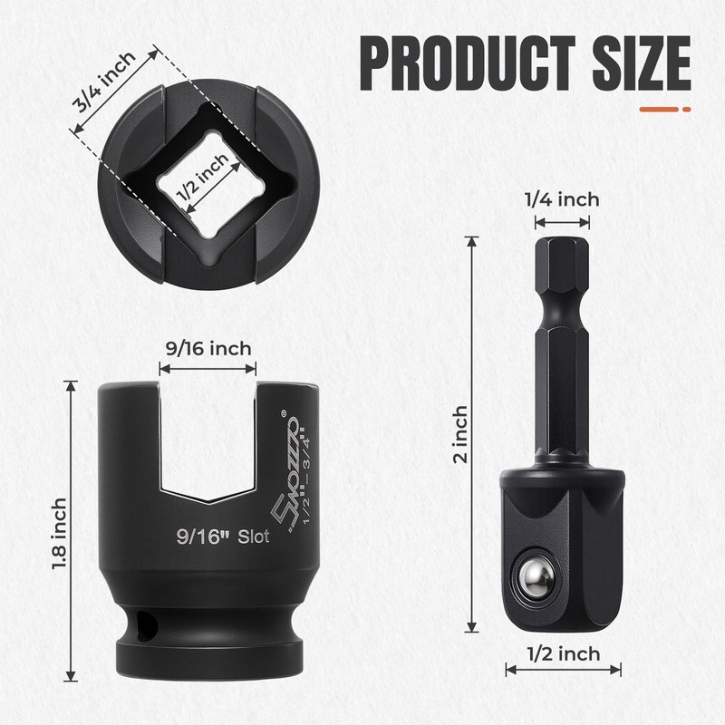 1/2” Drive Multi-Purpose Lineman Socket,with 1/4 Hex Shank,9/16" Slot