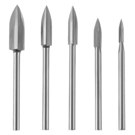 EPLZON Wood Carving Tools for Rotary HSS Tool 1/8” Shank Universal Tool For DIY Carving Drilling Micro Sculpture Wood Crafts Grinding(Pack of 5pcs)