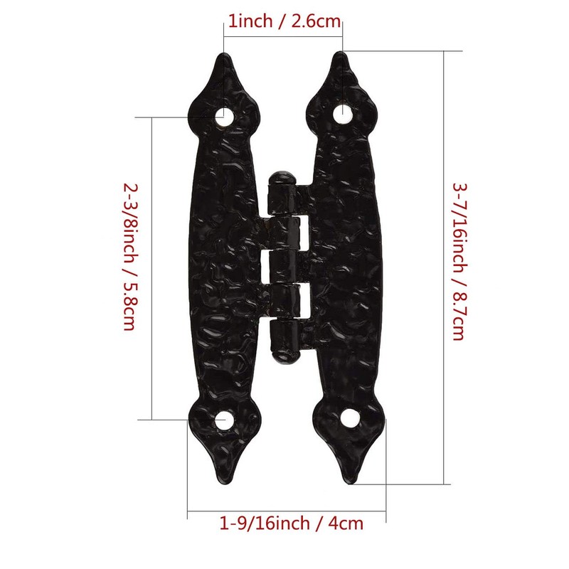 TamBee Black Cabinet Hinges Door Hinges Flush Mount Flat Hinges