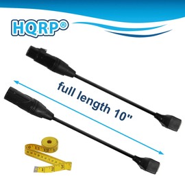 HQRP 2-Pack 3-Pin XLR Female and Male to RJ45 Adapter, RJ45 to XLR DMX Cable, Network Connector Compatible with DMX-CON Controller Series for LED RGB Strips, Stage and Recording Studio, 8 Inches