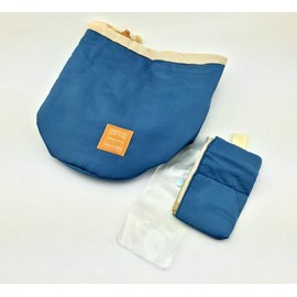 Aeoss ® Cosmetic Bucket Bag Barrel Bag Travel Bag Nylon high Capacity Drum with Elegant lace makup Organizer (Blue)