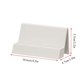 Business Card Holder for Desk, Modern Plastic Case Display Stand, Table Name Card Shelf Organiser, Desk Card Accessories for Office and Home, White, Pack of 1