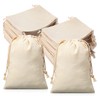 Wesnoy Reusable Cotton Drawstring Bags, 300 Pieces Muslin Bag 5